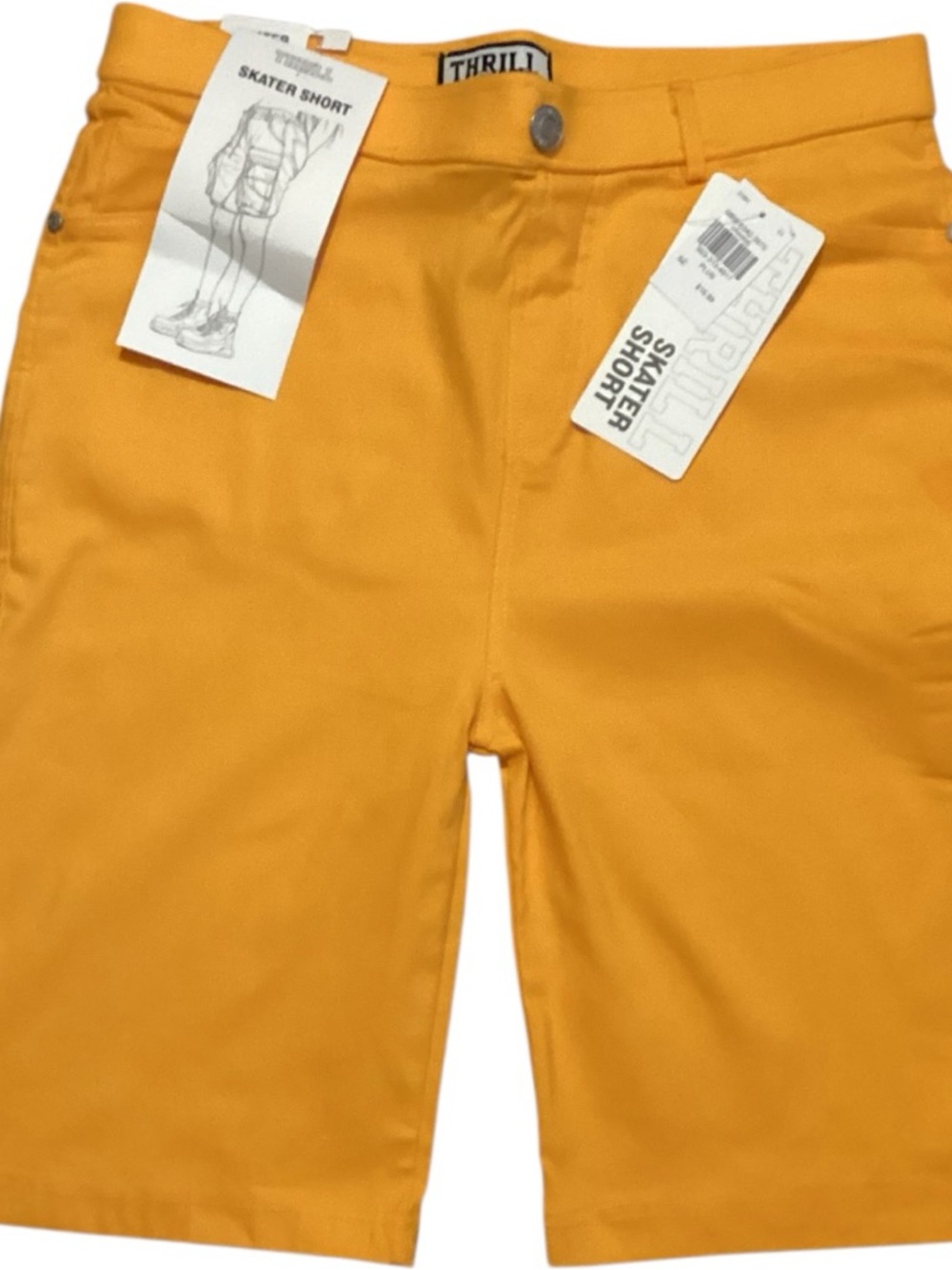Thrill Plus Size Vibrant Yellow Cargo Bermuda Shorts Stretch 2X - Picture 4 of 8